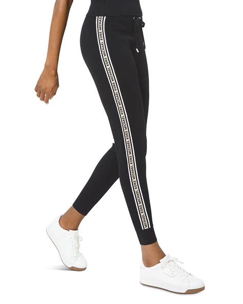 michael kors pants blue stripes|Michael Kors jogger pants women.